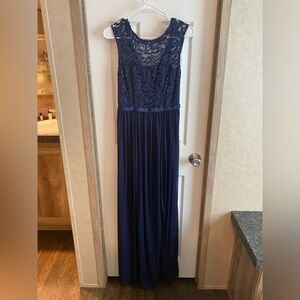 David’s Bridal Navy Lace Dress